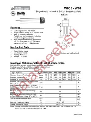 W08 datasheet  